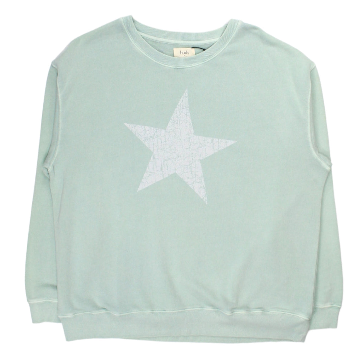 Hush Soft Green Crackle Star Oversized Sweat Top