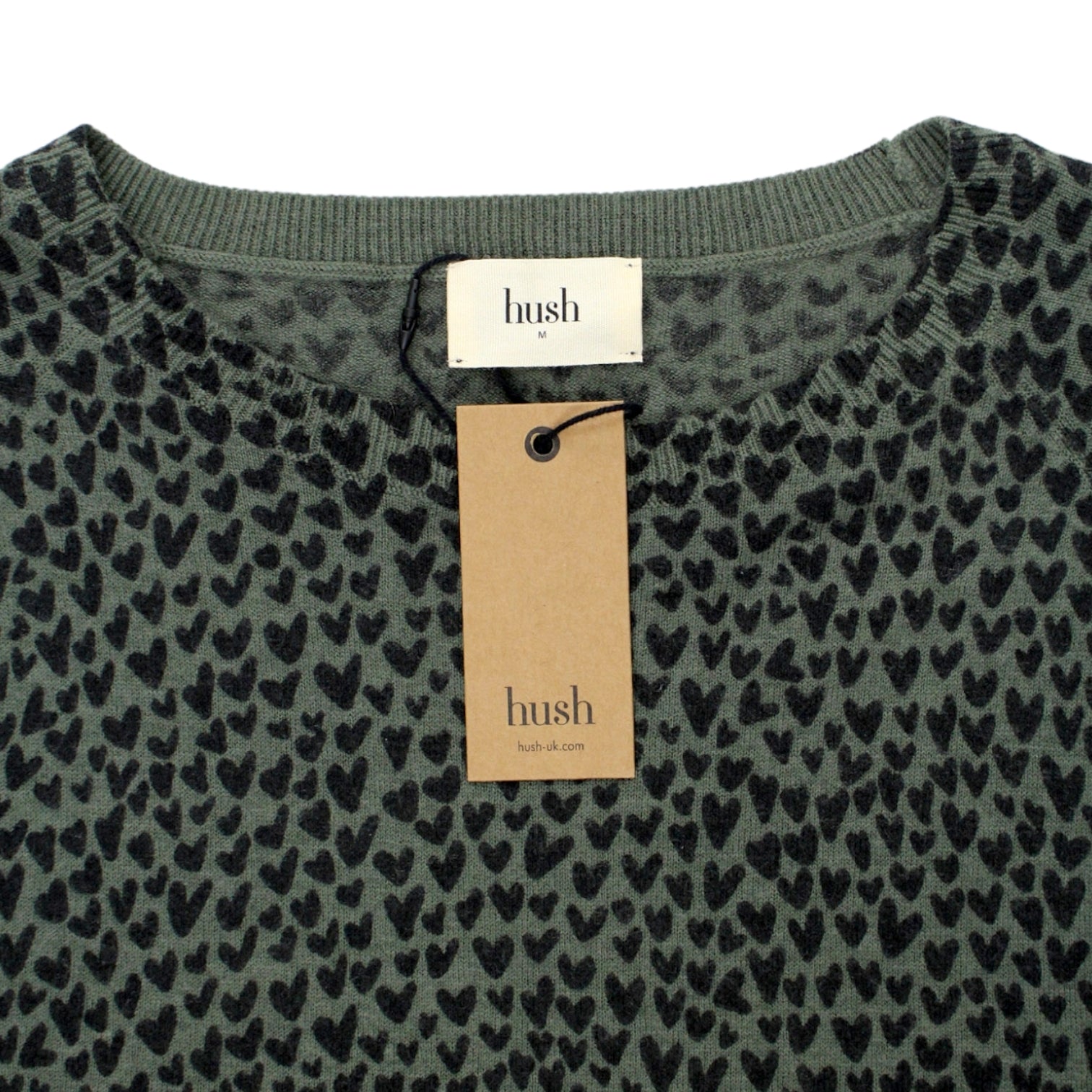 Hush Khaki Heart Print Jumper