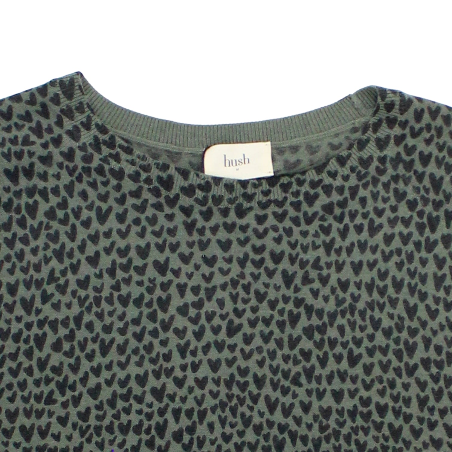 Hush Khaki Heart Print Jumper