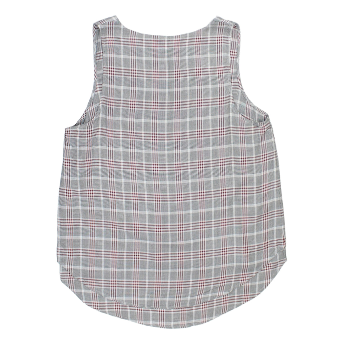Hush White/Black/Red Check Top