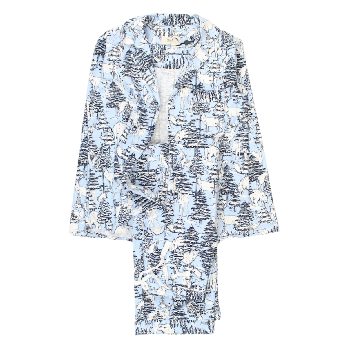 Hush Blue Nordic Forest Flannel Pyjamas