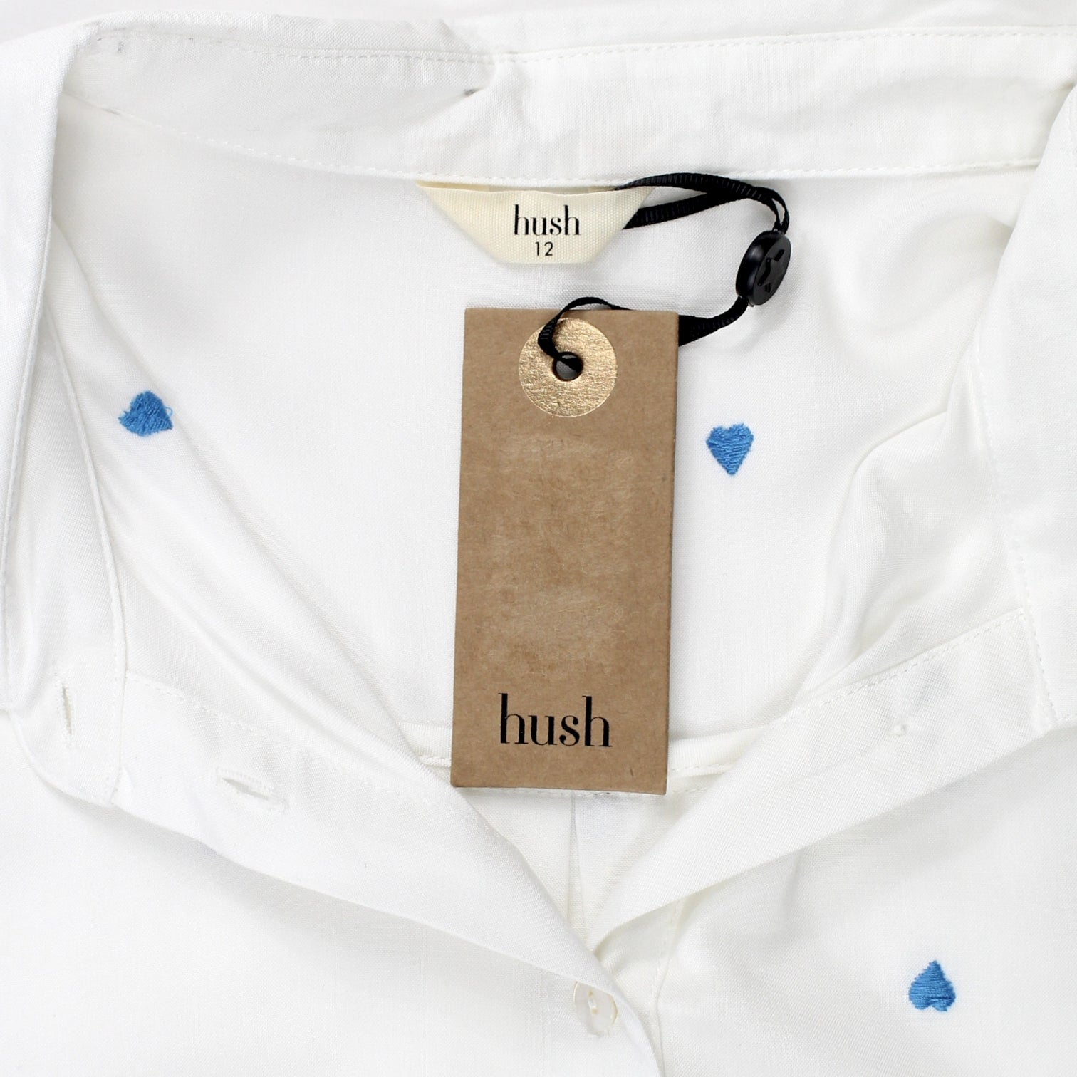 Hush White Blue Heart Shirt