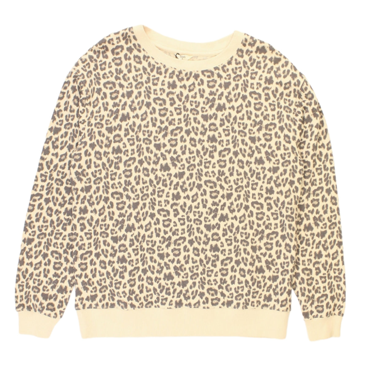 Hush Cream Leopard Oversized Sweat Top