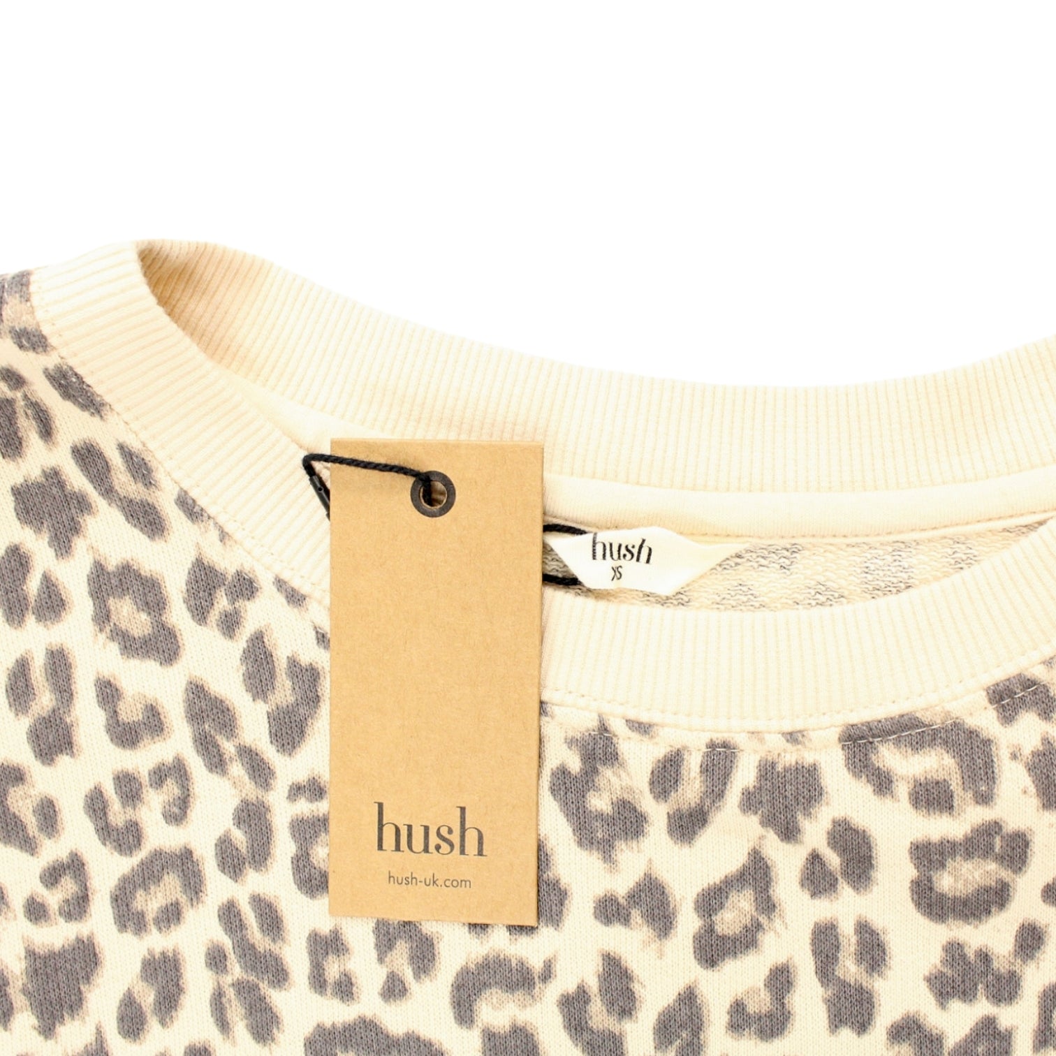 Hush Cream Leopard Oversized Sweat Top