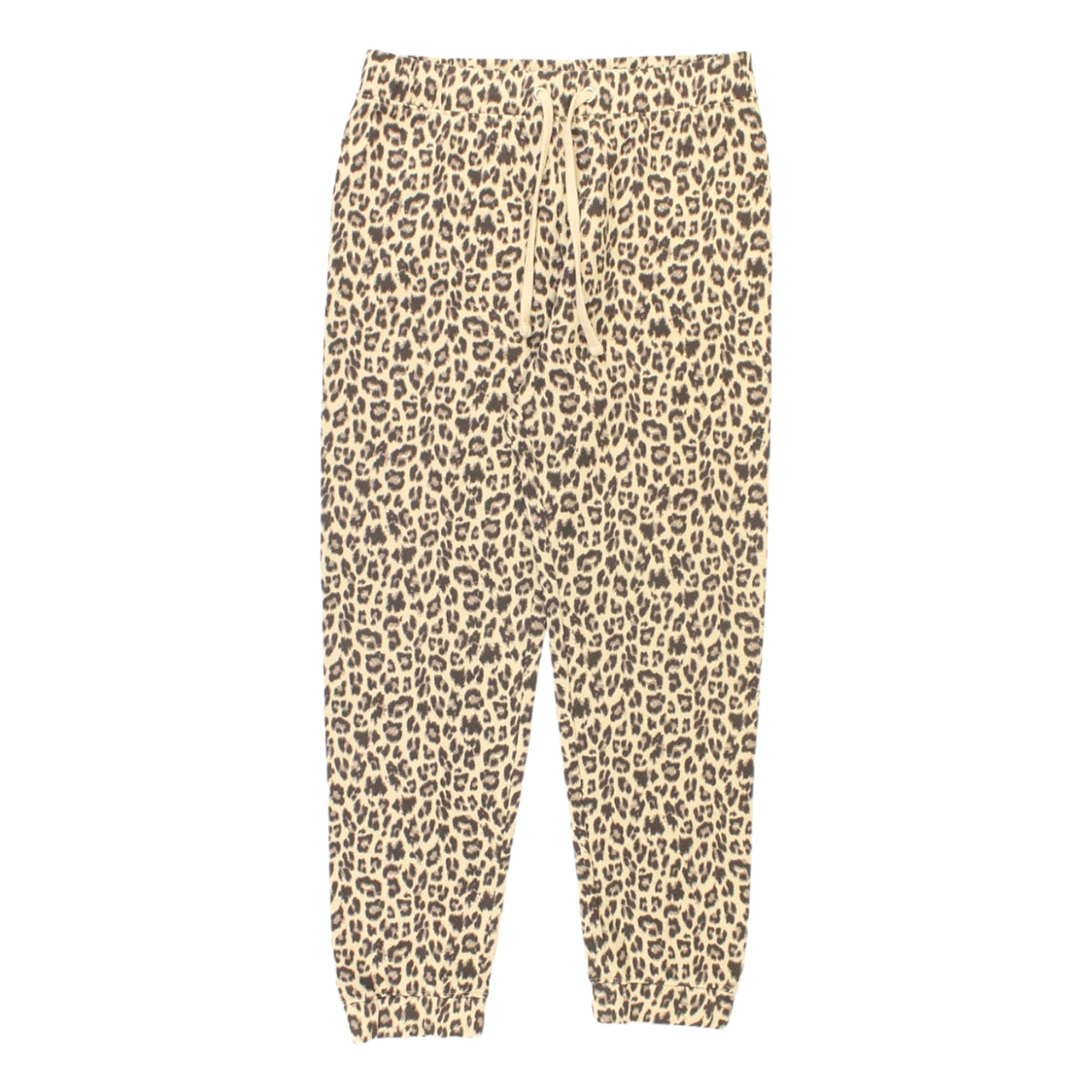 Hush Cream Leopard Printed Washed Joggers