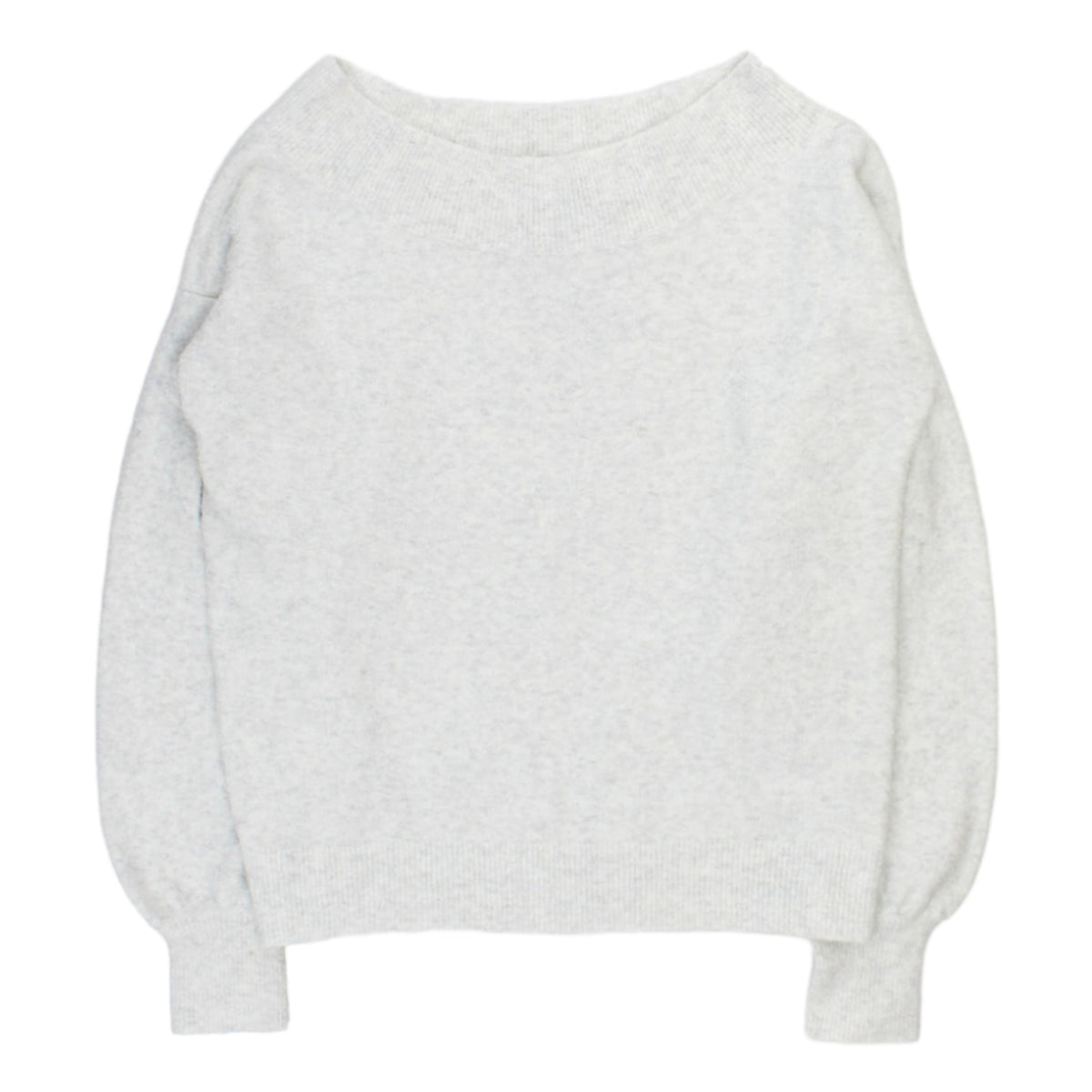 Hush Pale Grey Marl Pleat Sleeve Jumper