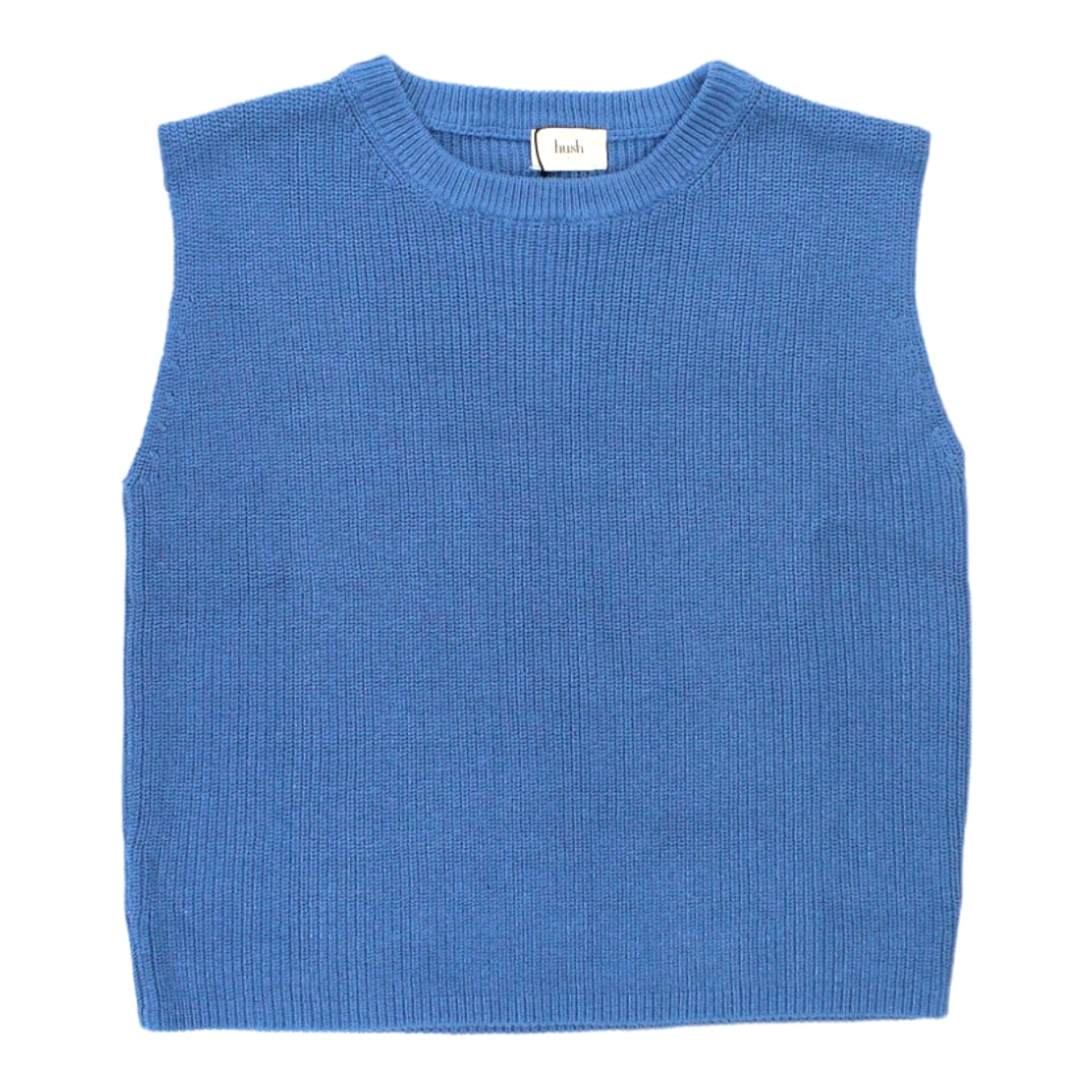 Ex Hush Women's Sleeveless Halter Neck Linen Blend Vest In Blue (Defect) | UK