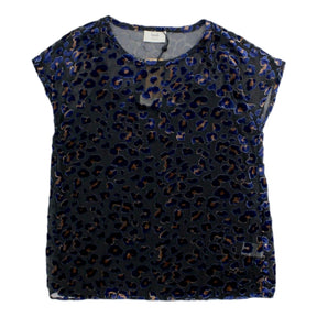 Hush Black/Navy Devore Leopard T-Shirt