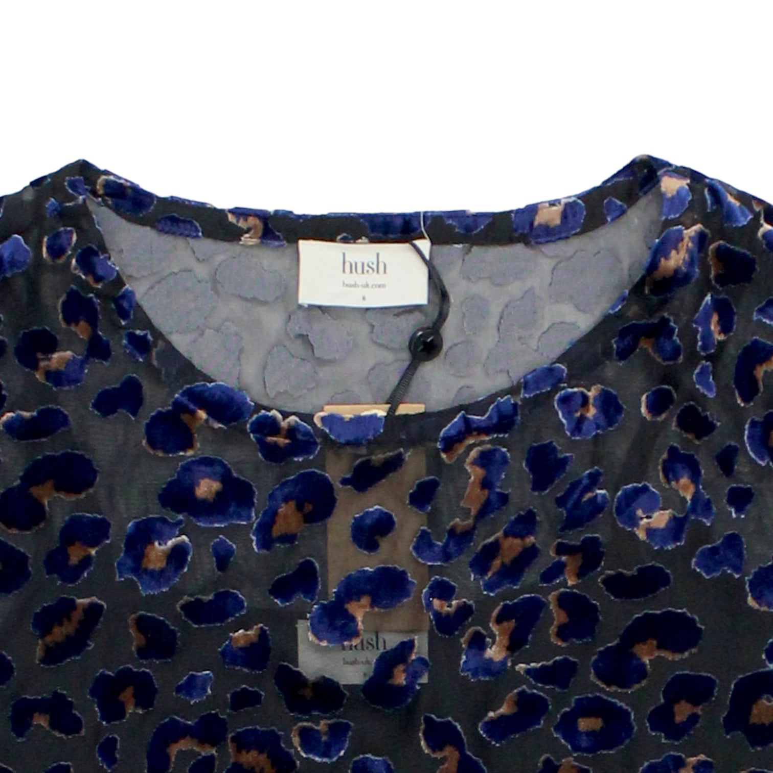 Hush Black/Navy Devore Leopard T-Shirt