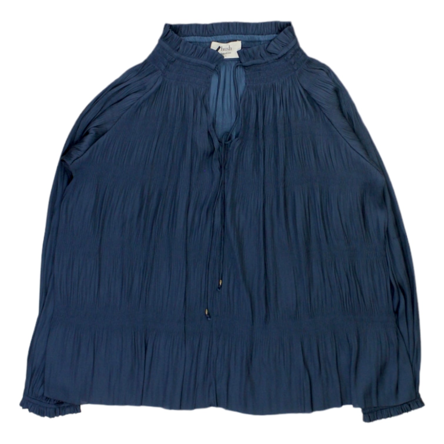 Hush Navy Crinkle Blouse