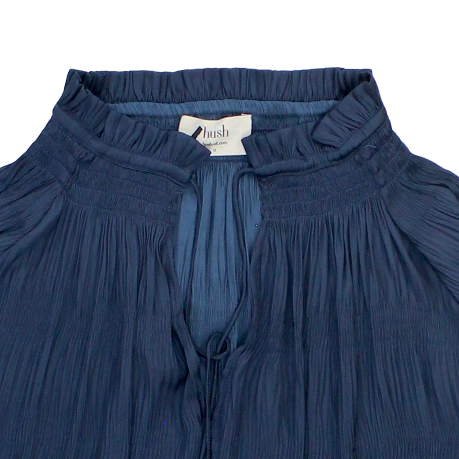 Hush Navy Crinkle Blouse