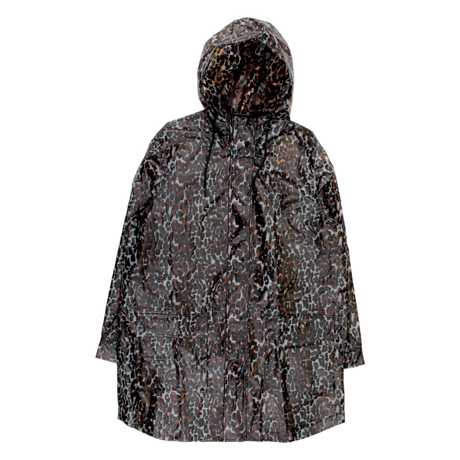 Hush Grey Leopard Printed Rain Mac