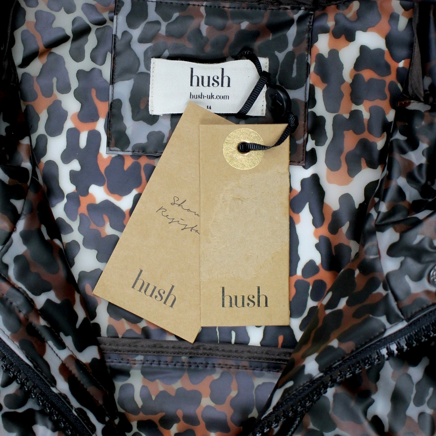 Hush Grey Leopard Printed Rain Mac