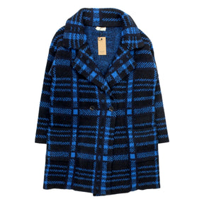 Hush Blue Check Knitted Coatigan