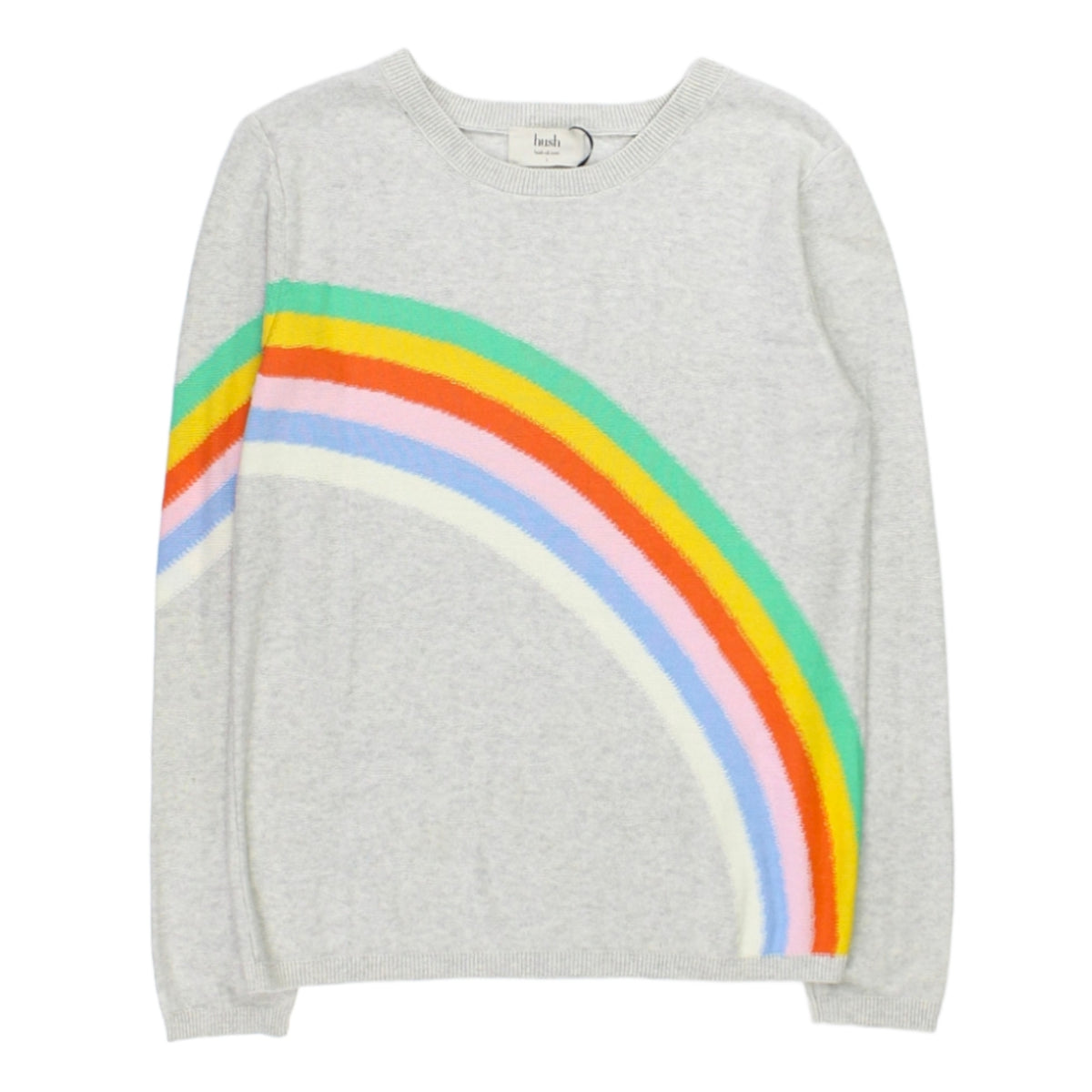 Hush Grey Rainbow Stripe Jumper Shop from Crisis Online