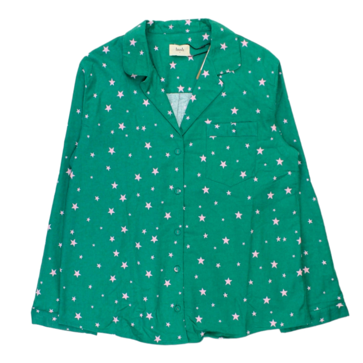 Hush Green Pink Star Flannel Pyjamas