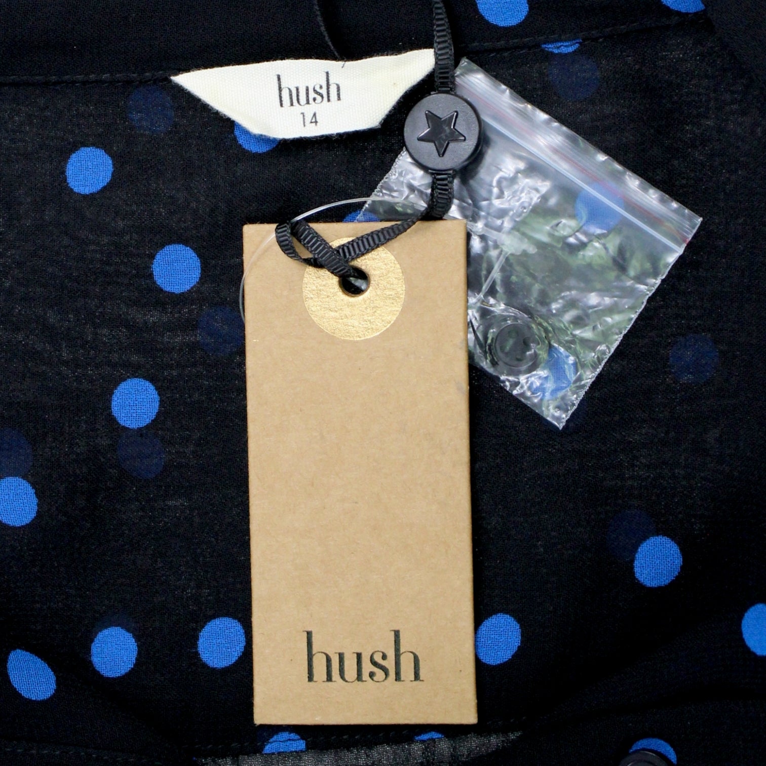 Hush Navy/Blue Spot Midi Dress