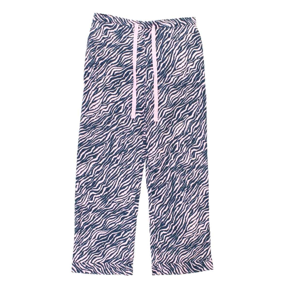 Hush Pink/Navy Zebra Flannel Pyjamas Bottoms