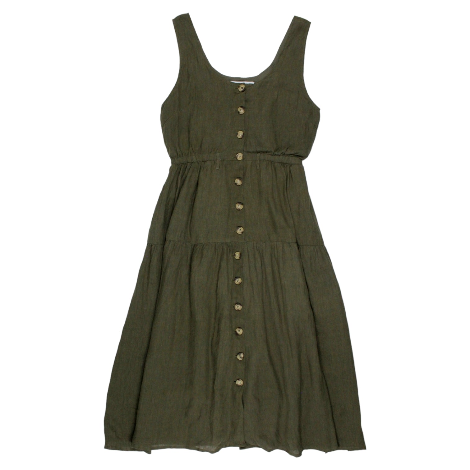 L.F. Markey Olive Linen Farrell Dress