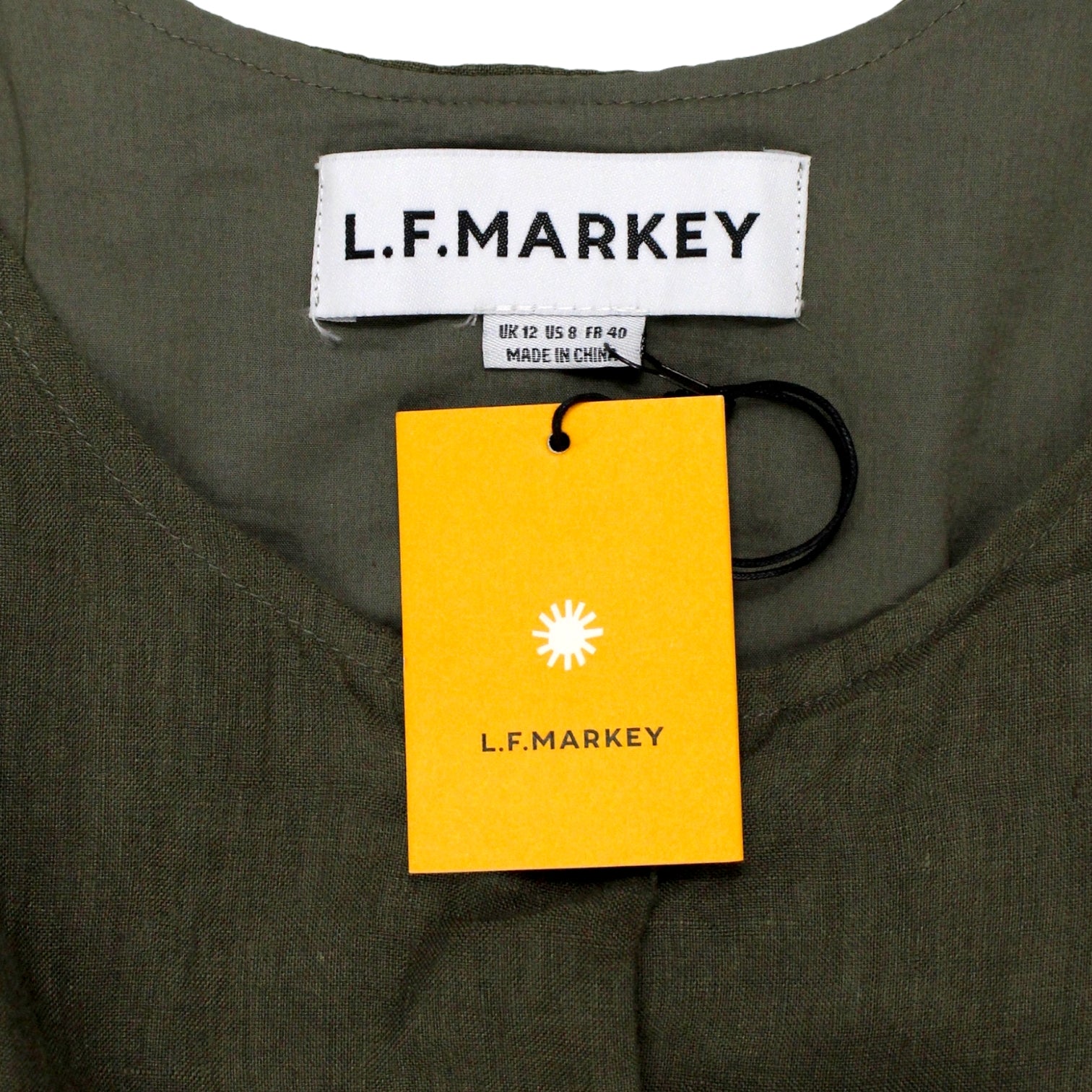 L.F. Markey Olive Linen Farrell Dress