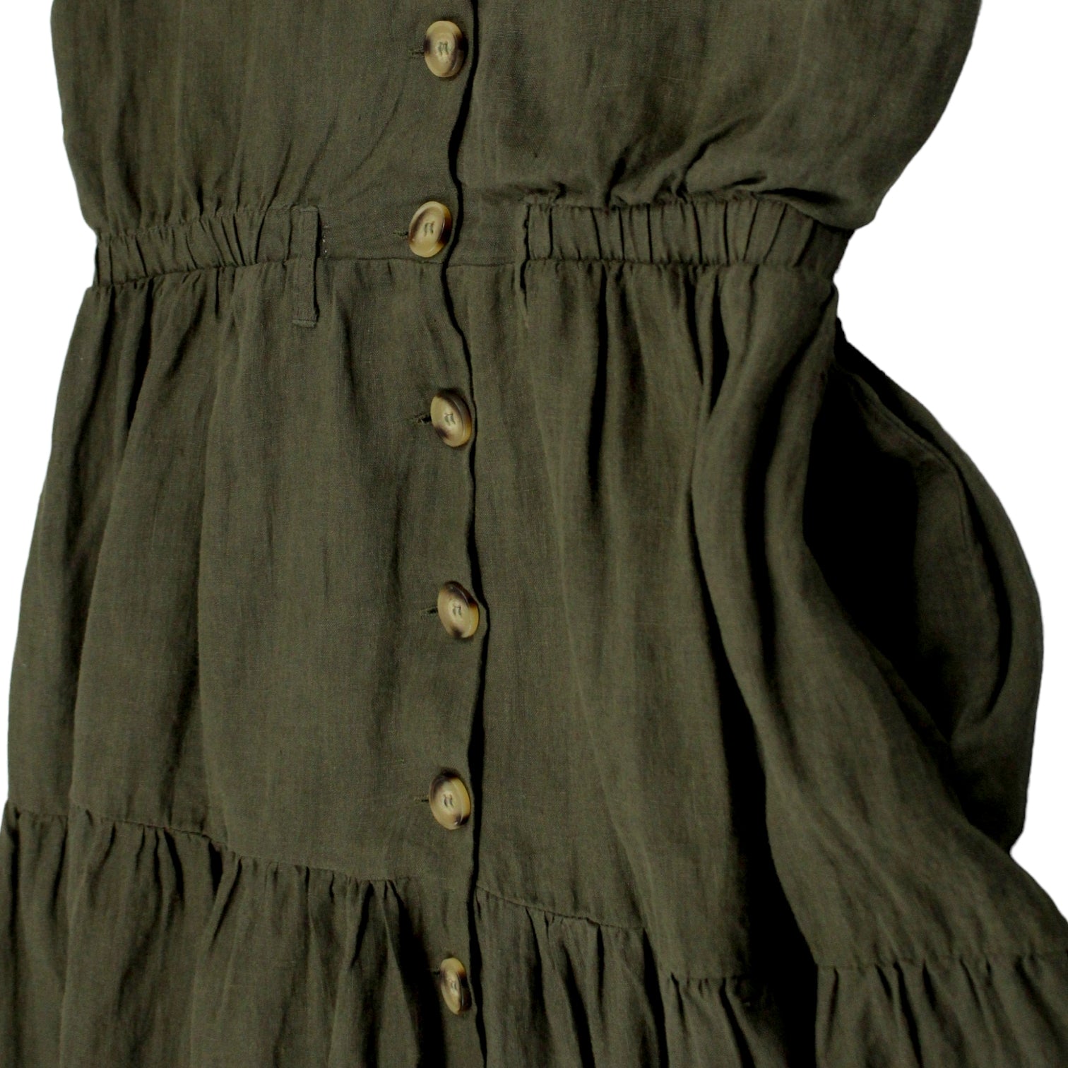 L.F. Markey Olive Linen Farrell Dress