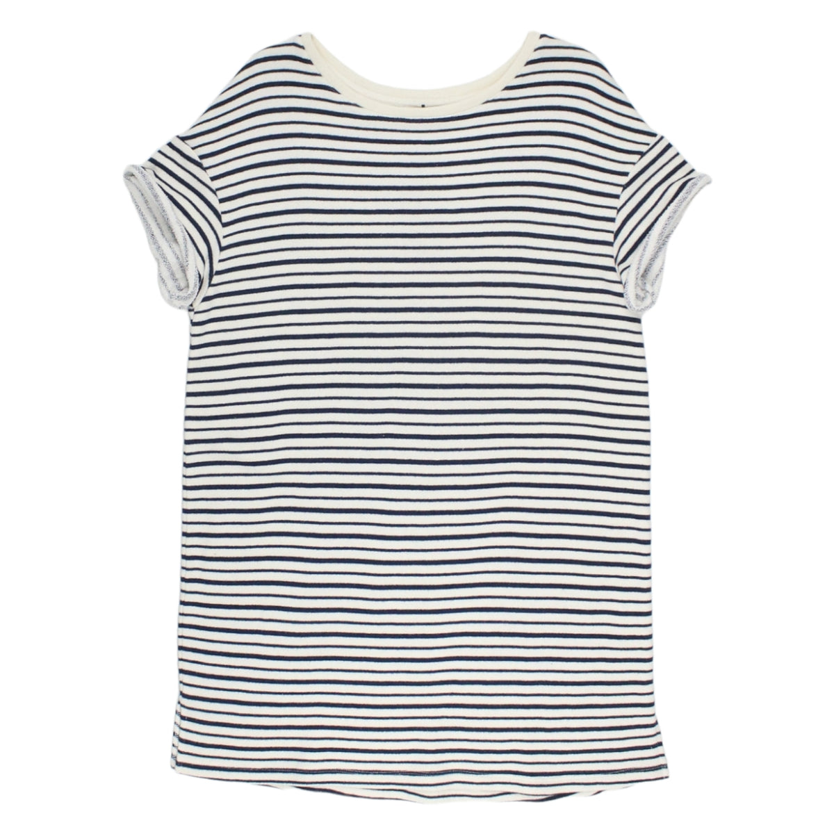 Hush Cream/Navy Striped French Terry Dress