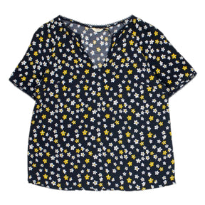 Hush Black Daffodil Print Molly Top