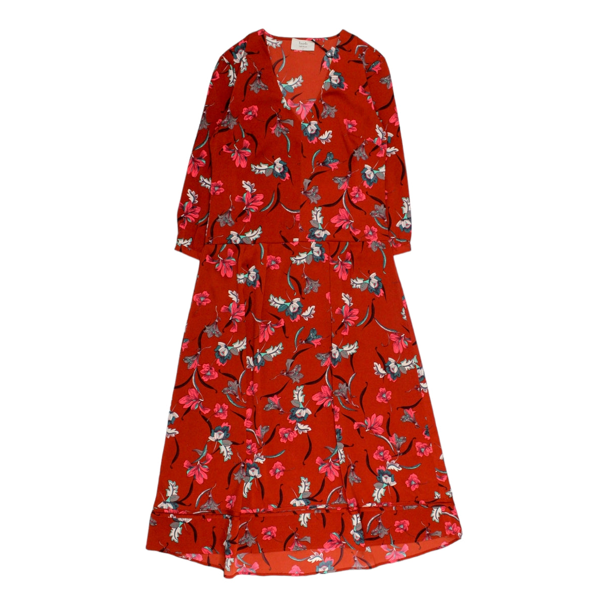 Hush Red Floral Midi Dress