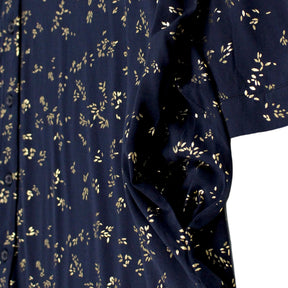 Hush Navy/Gold Leaf Print Dress