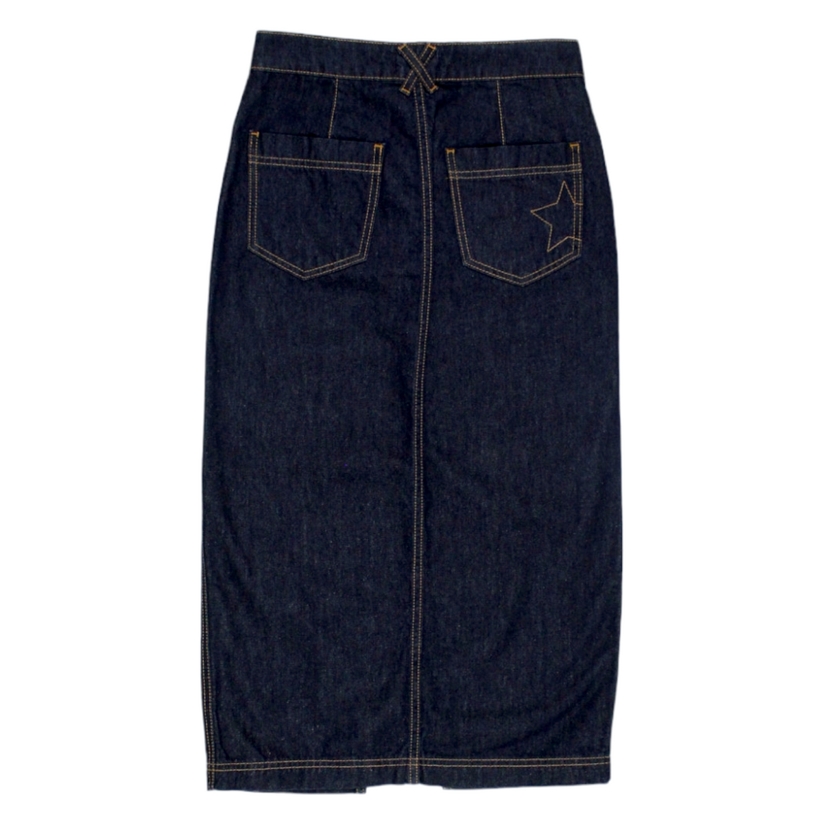 Hush Indigo Denim Midi Split Skirt