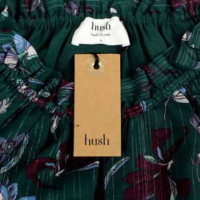 Hush Green Floral Lurex Stripe Dress