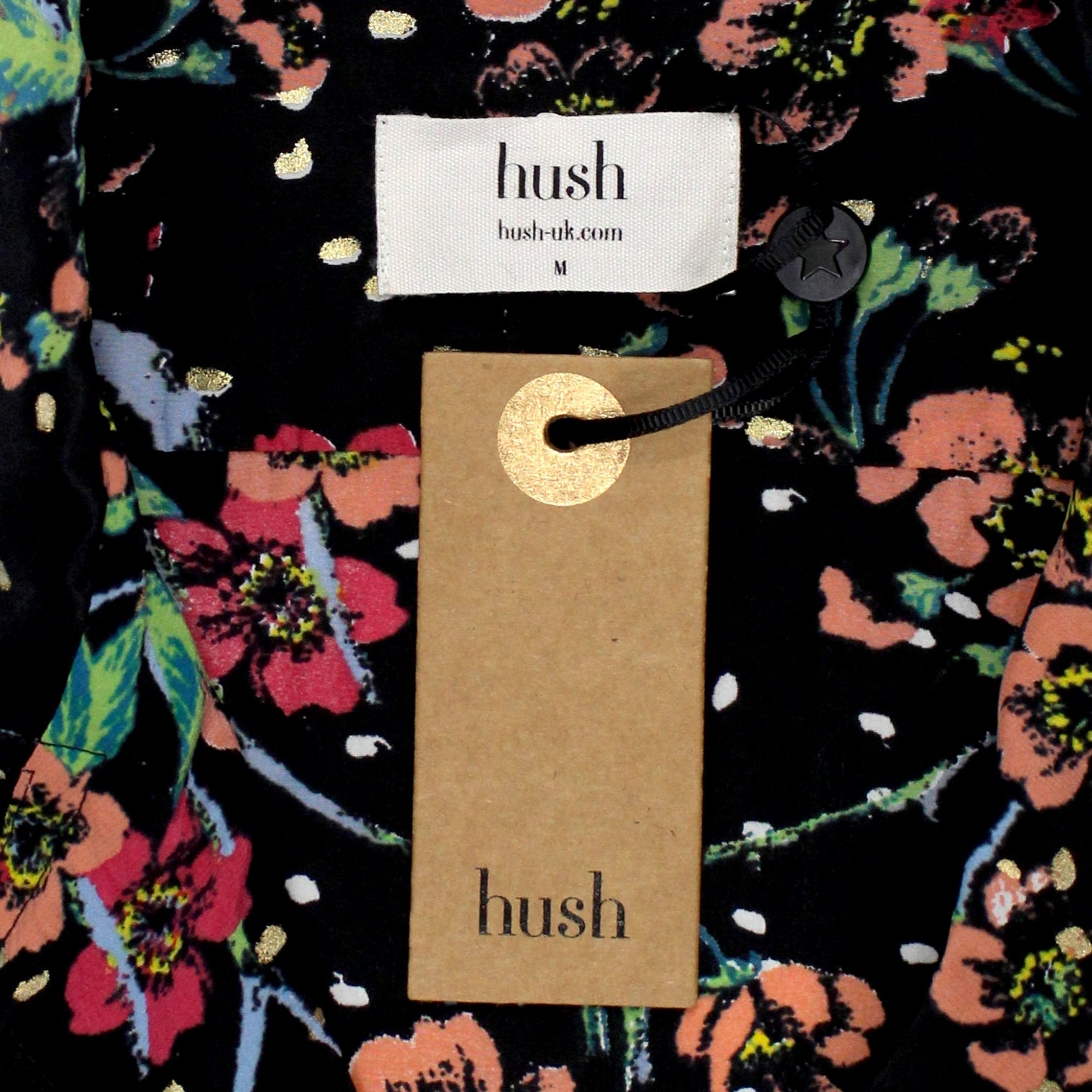 Hush Black/Gold Silk Mix PJ Shirt