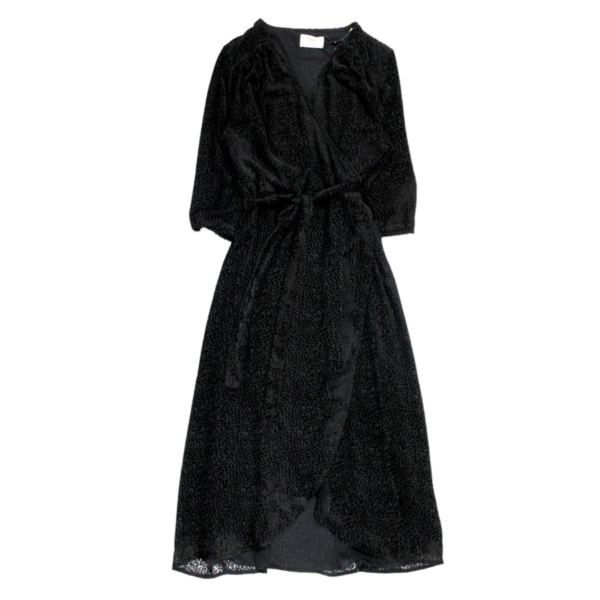 Hush Black Devore Wrap Dress Shop from Crisis Online