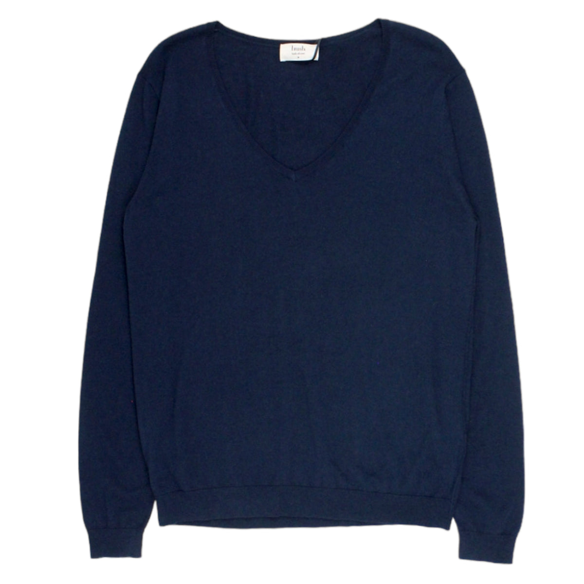 Hush Navy Fine Mila V Jumper