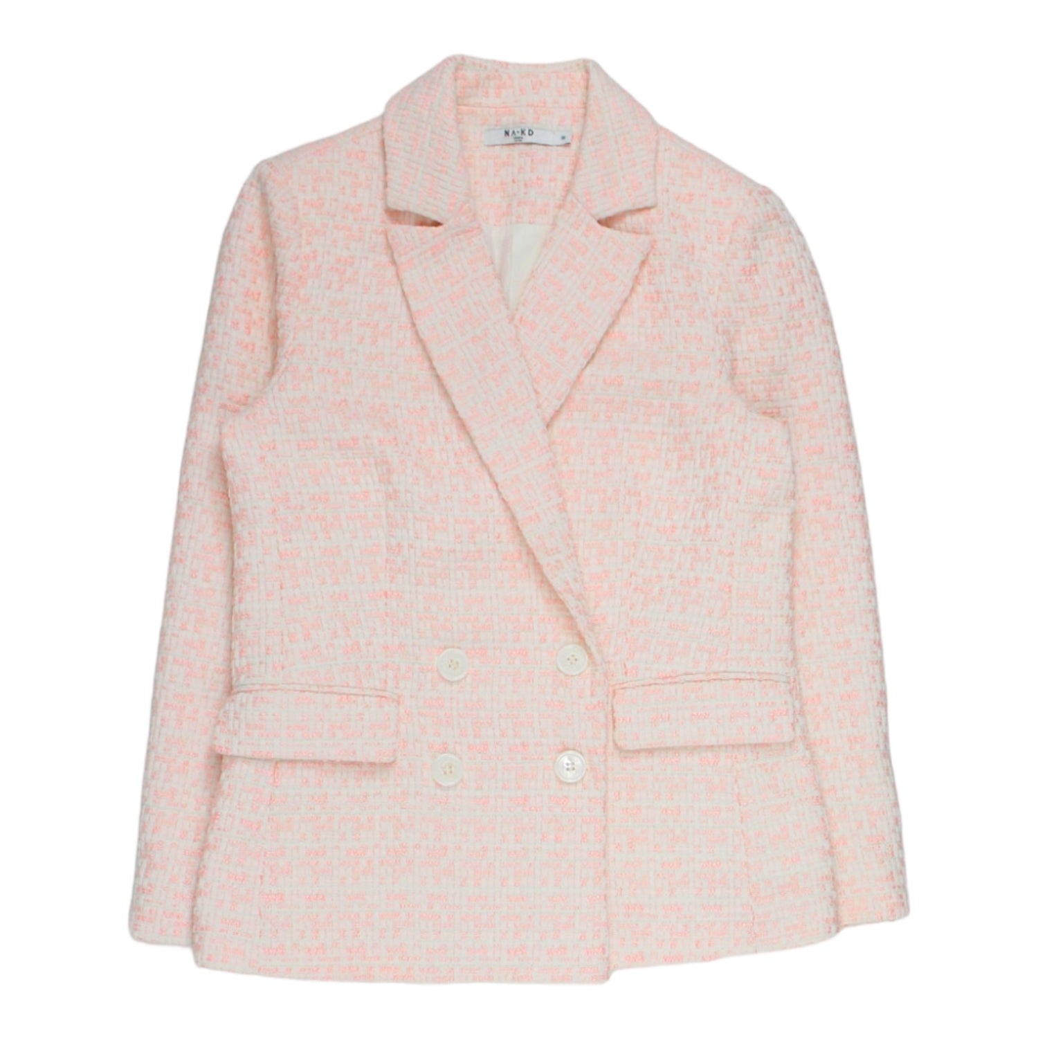 NA-KD Pink Tweed Tailored Suit