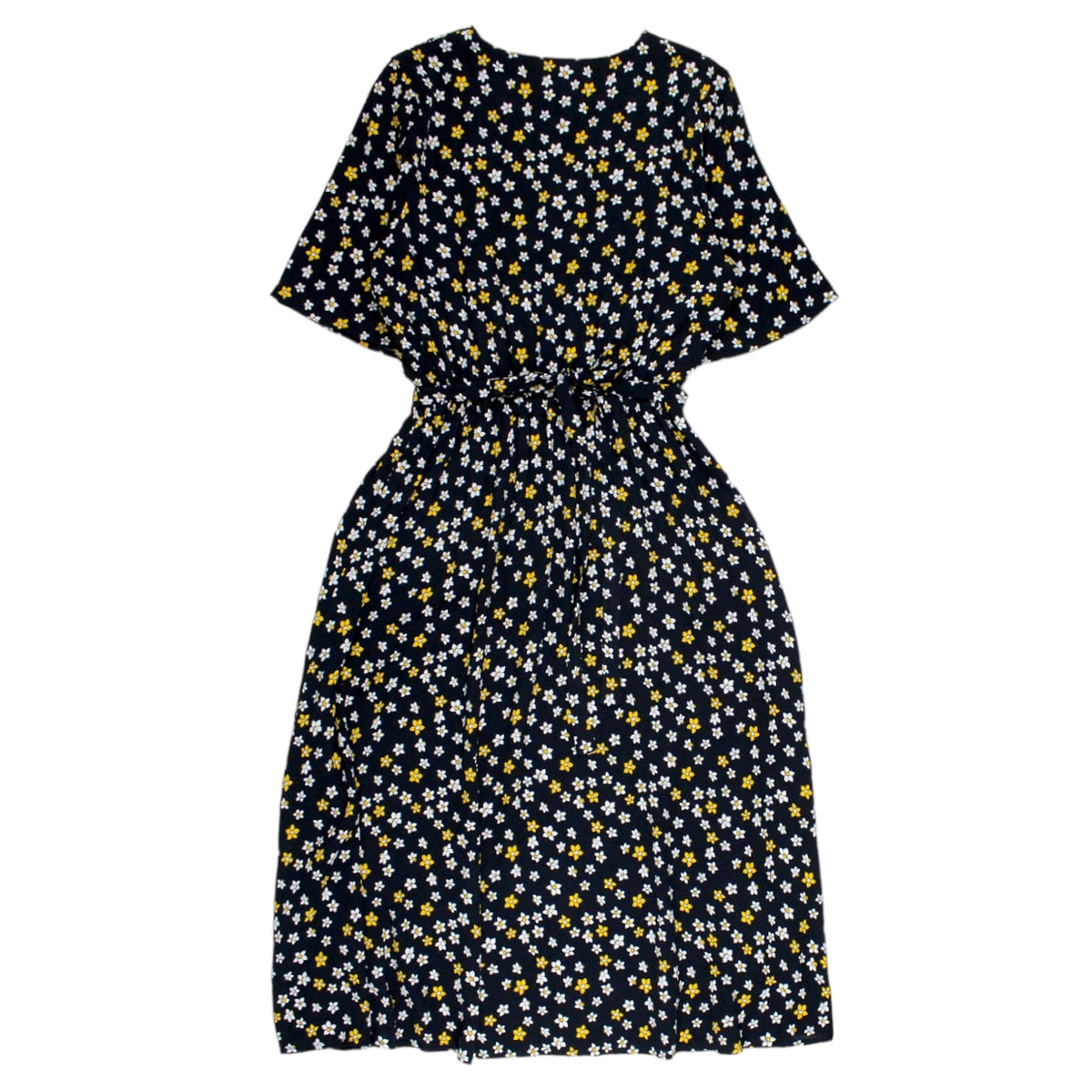 Hush Black Mini Daffodil Lilium Wrap Dress
