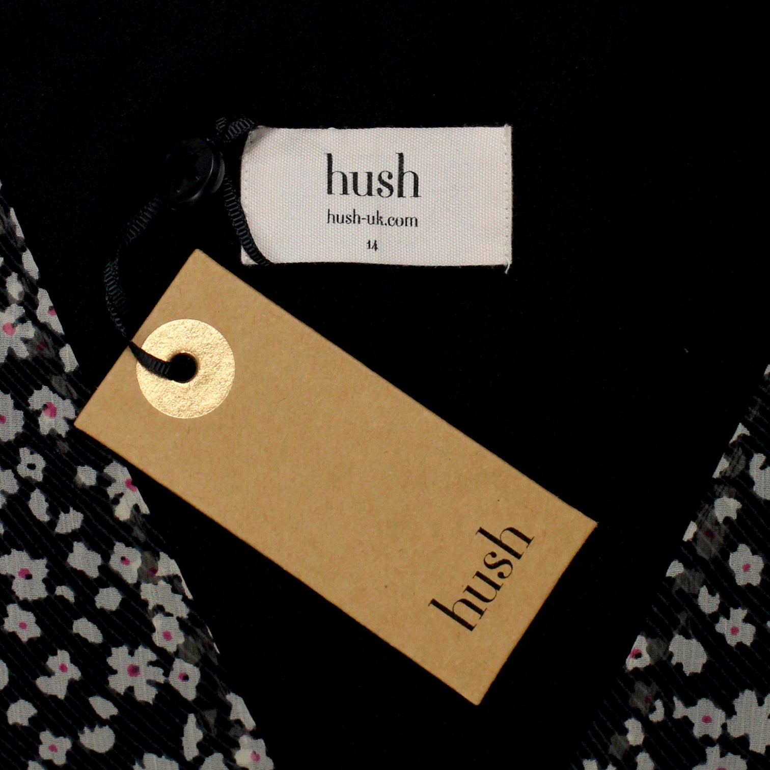 Hush Black Daisy Print Mini Dress