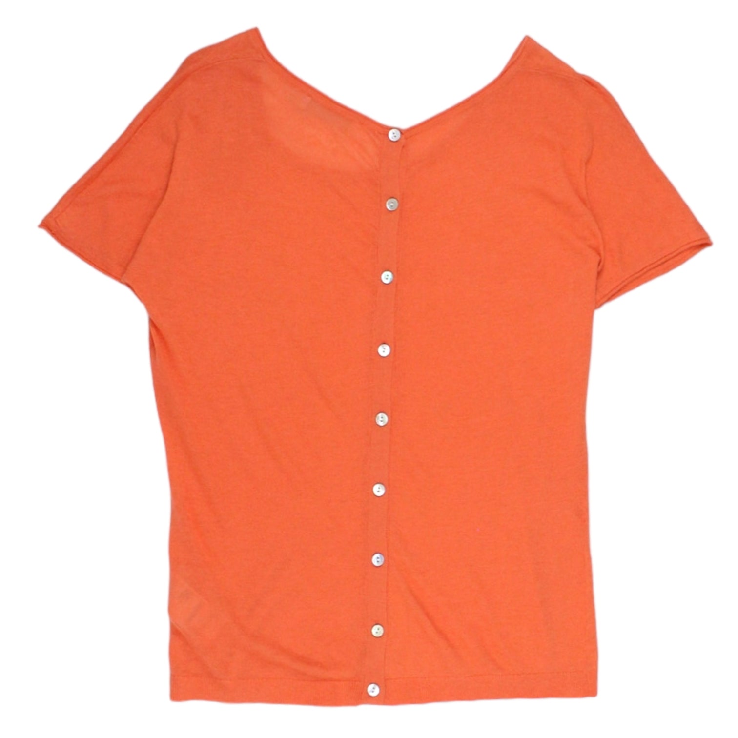 Calvin Klein Orange Knit Button Back Top