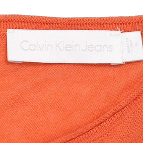 Calvin Klein Orange Knit Button Back Top