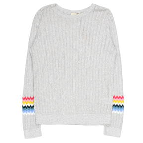 Hush Grey Nova Rainbow Sleeve Jumper