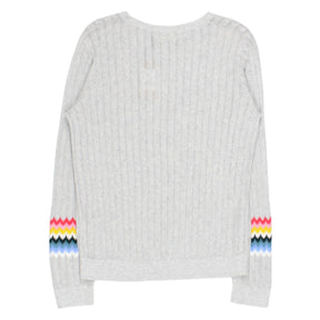 Hush Grey Nova Rainbow Sleeve Jumper