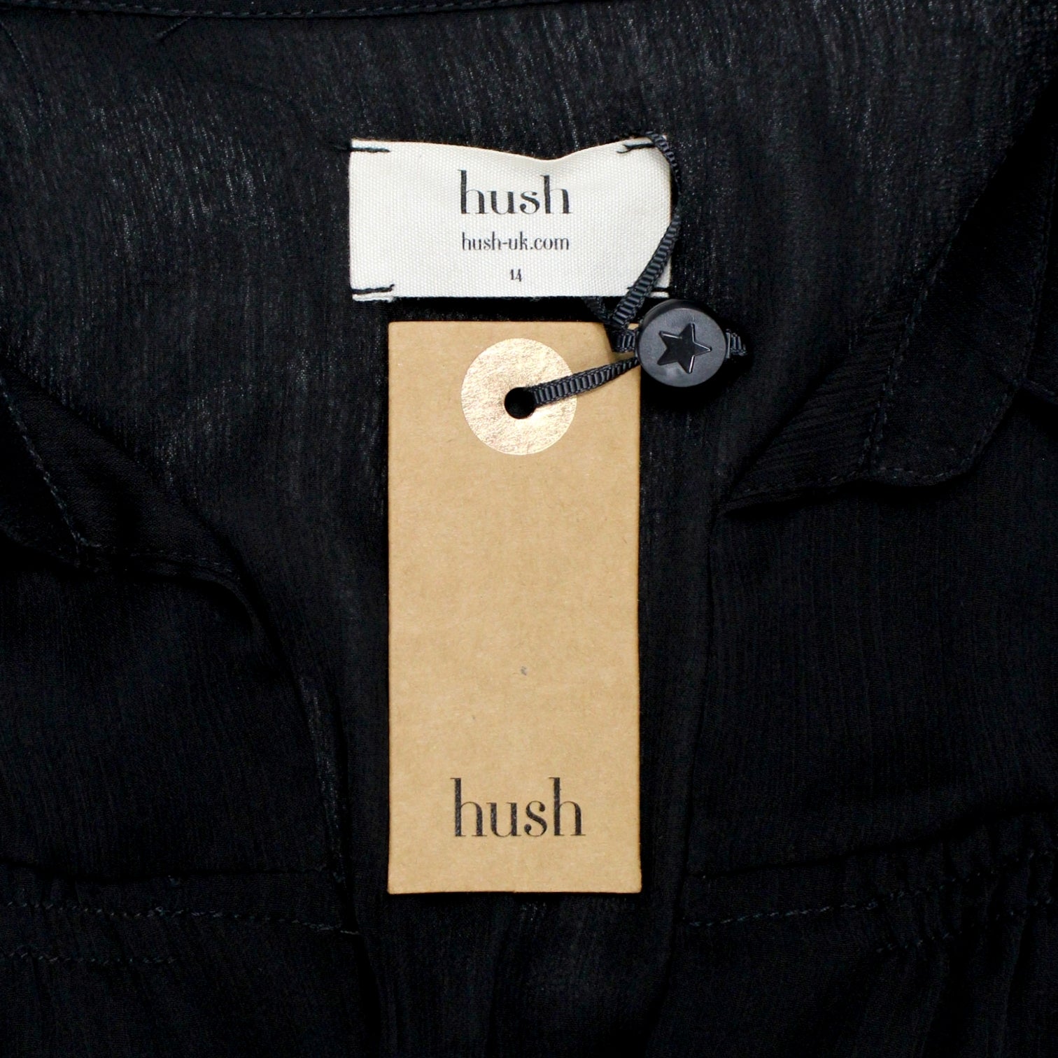 Hush Black Cressida Shirred Dress