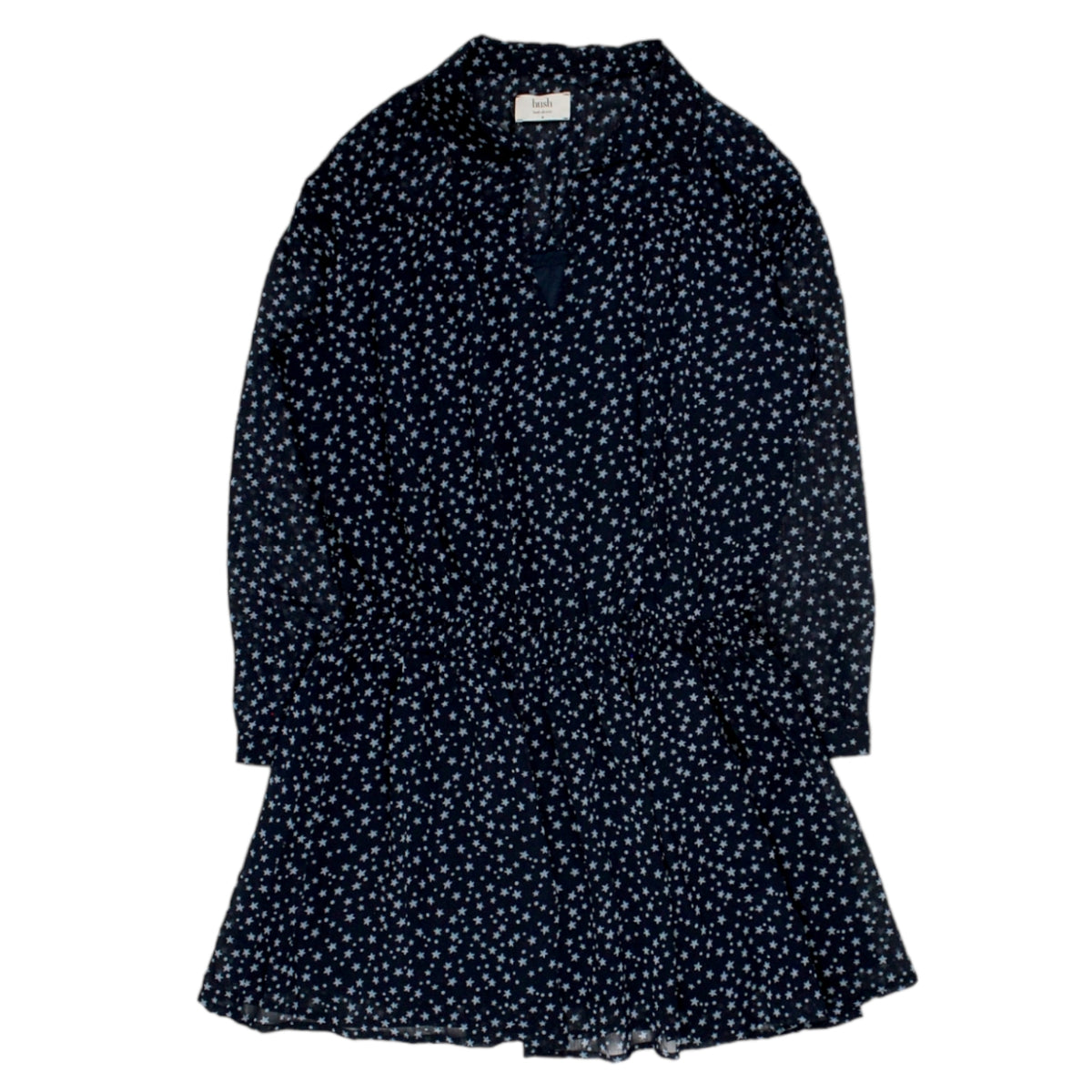 Hush Blue Star Dot Cressida Shirred Dress