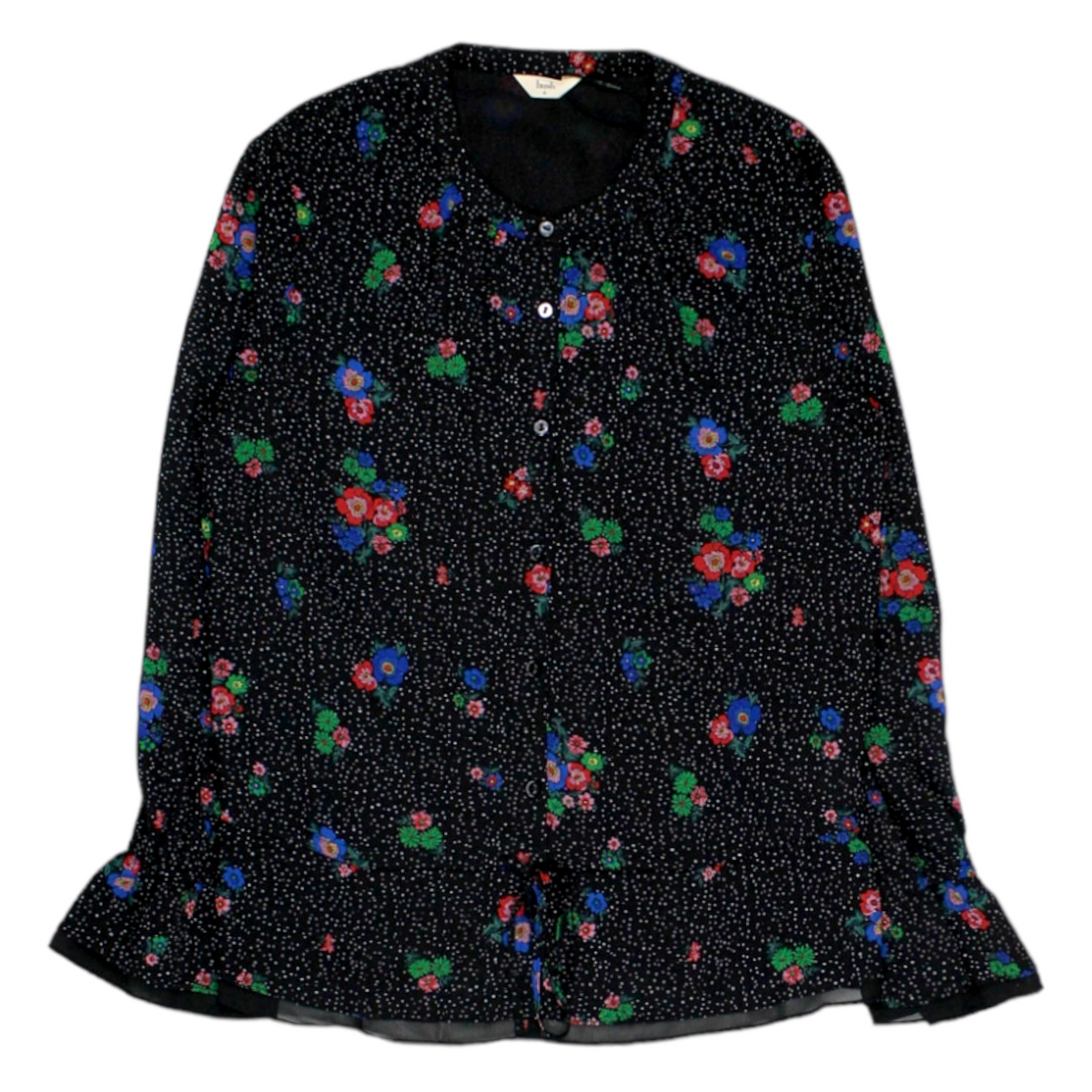 Hush Black Flower Dot Pandora Top