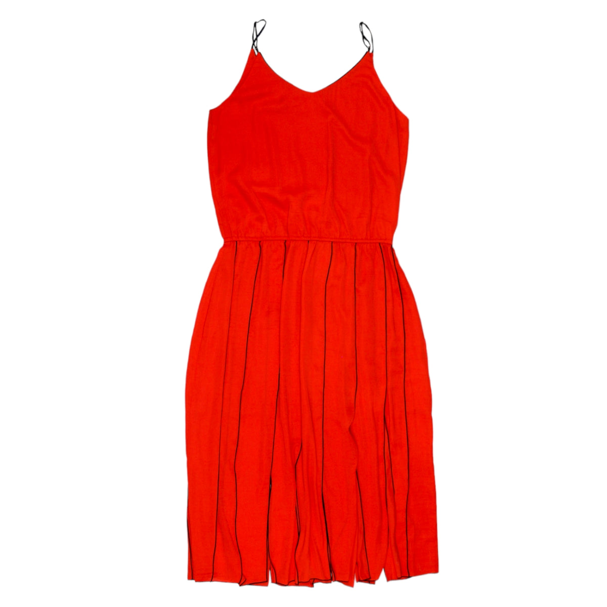 Hush Red Pleat Panel Dress