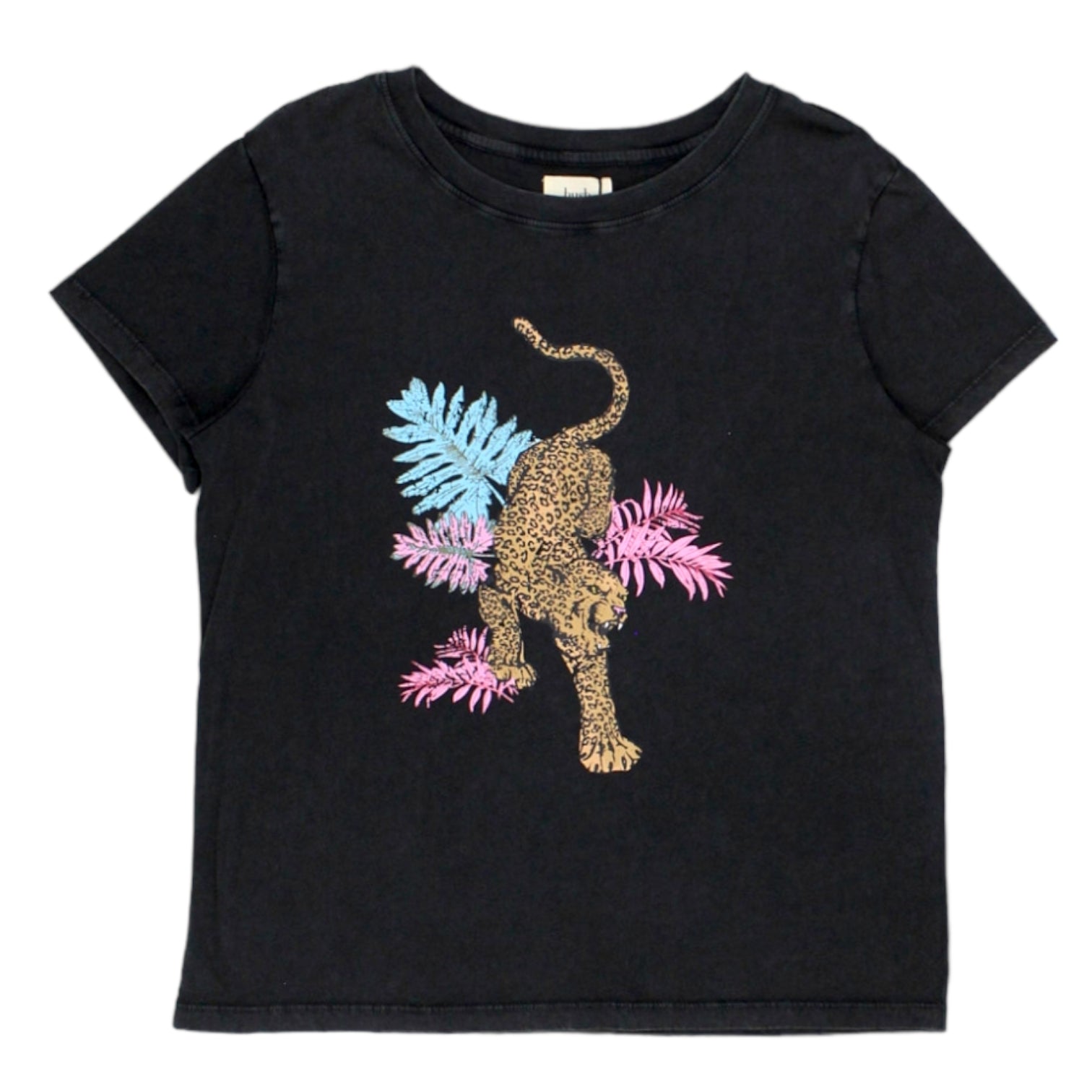 Hush Washed Black Roar Leopard Relaxed T-Shirt