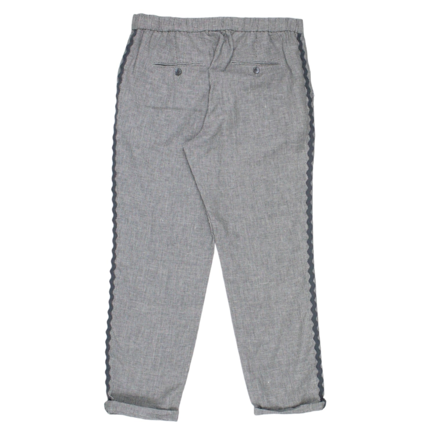 Jigsaw Black Weave Linen Relaxed Trousers