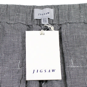 Jigsaw Black Weave Linen Relaxed Trousers