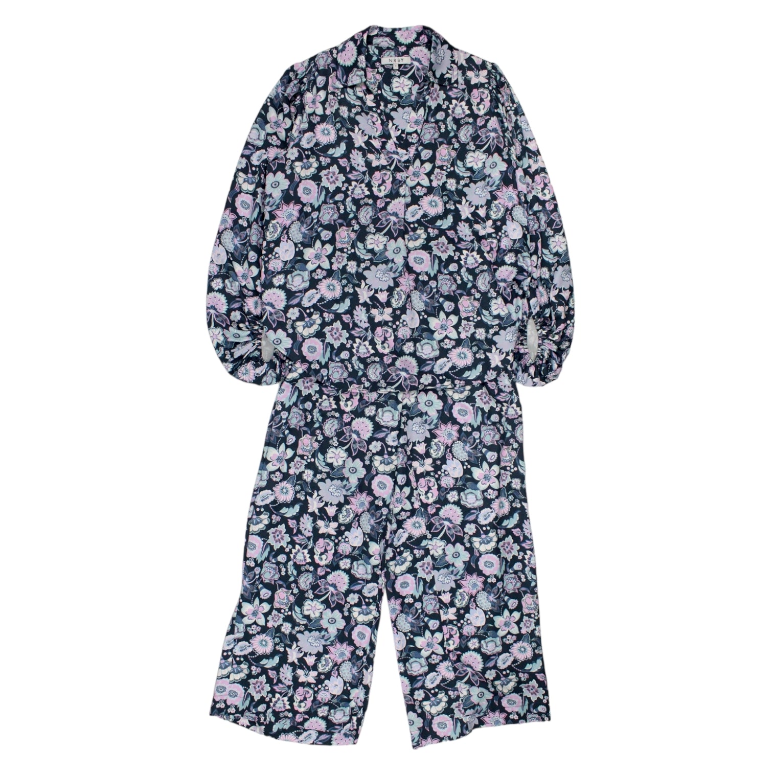 NRBY Blue/Pink Floral Loungewear Set