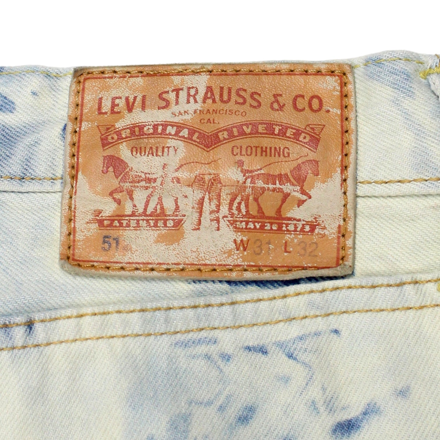 Levi's 512 Blue Tie Dye Bleached Jeans